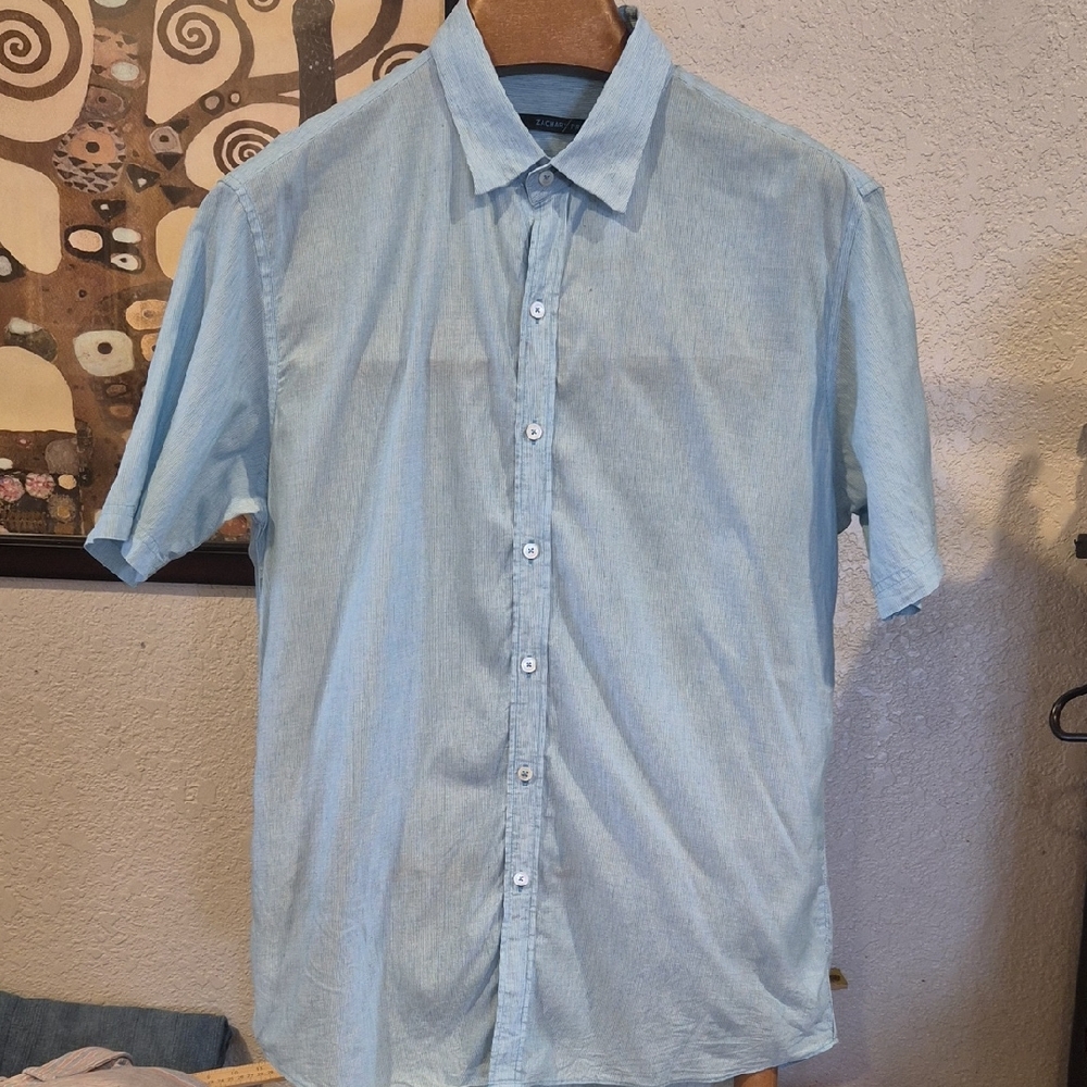 Zachary Prell Sky Blue Casual Button Down Shirt